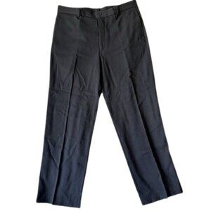 ARMANI COLLEZIONI Mens Black Flat Front Dress Pants Sz 36 36x30 Viscose Blend